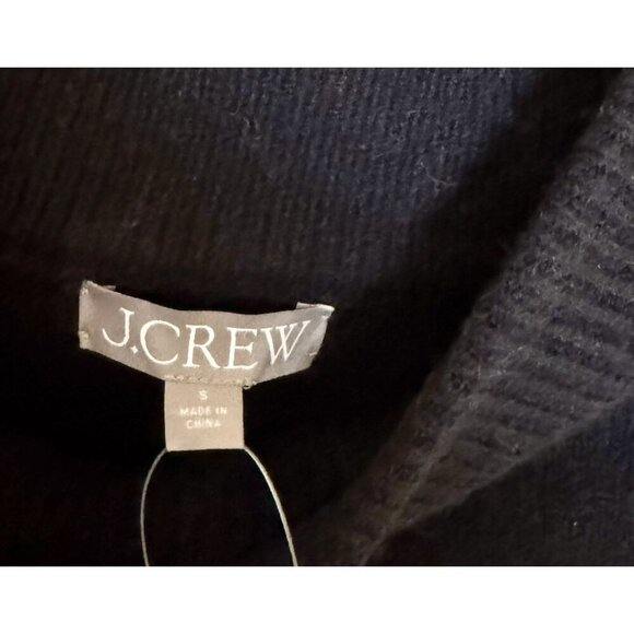 J. Crew Womens Chunky Crewneck Black White‎ Sweater in Supersoft Yarn Size Small - Picture 5 of 10